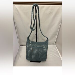 The Sak Teal Crochet Crossbody Bag